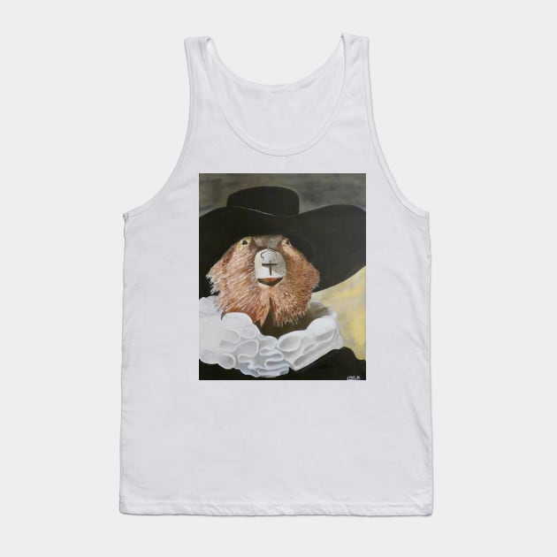 Portrait of an American Beaver in a Wide-Brimmed Hat Tank Top by rogerstrawberry